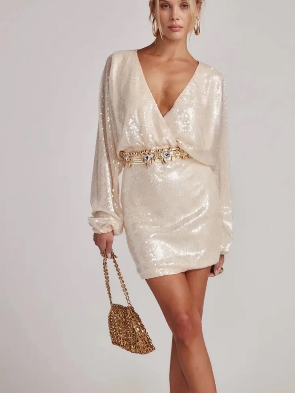 12TH TRIBE- Studio Pearl Sequin Mini Dress